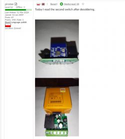 Two images of a Wi-Fi switch with a CB2S module and an orange box.