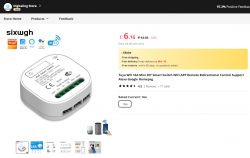 16A Wi-Fi Mini Smart Switch on Store Page Mini smart switch with Wi-Fi support on the online store page