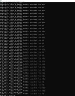 Console showing write and read verification errors while handling flash memory with CH341.