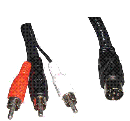 Jak podłączyć telewizor Sony z DVD: DIN 6-pin do Cinch (tylko obraz)