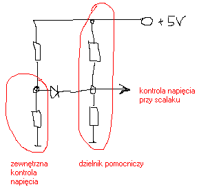 Przerobić AT tak aby można było wynieść pomiar napięcia +5V?