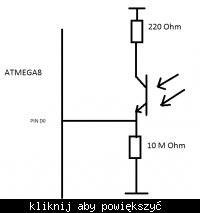 Fototranzystor na nóżce atmega8/atmega32