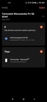 Thermostat setting: auto mode, temp 17-18°C, night-on, night-off - are the conditions mutually exclu Thermostat setting: auto mode, temp 17-18°C, night-on, night-off - are the conditions mutually exclu