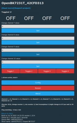 [BK7231T] My HTTP server, configurator, MQTT support from Home Assistant