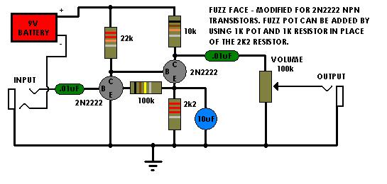 Fuzz Face - umiejscowienie potencjometru Fuzz - elektroda.pl