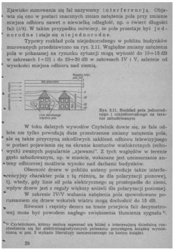 Skan strony poradnika o interferencji fal; wykres z domami i podpis „Rys. 2.11”