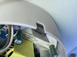 Interior of LEDVANCE Orbis Eye LED Interior of a LED ceiling light with visible electronic components.