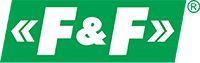 F&amp;F logo with white letters on green background and registered trademark symbol