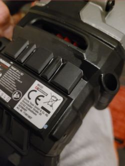 Label of Parkside Performance PKHAP 20-LI B2 Rotary Hammer Close-up of the label on a Parkside Performance PKHAP 20-LI B2 cordless rotary hammer.