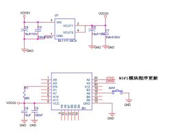 Diagram of ESP module wiring with electronic components