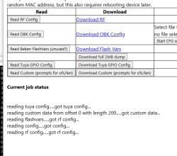 Interface with options to read and download device configuration