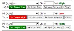 Screenshot of a settings interface with three lines, each with toggle switches and setting buttons.