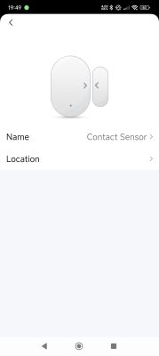 App Interface with Contact Sensor App screen showing a contact sensor illustration.