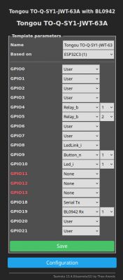 Przeszczep CBU na ESP8685-WROOM-06-H4 w Tongou Din Rail Switch TO-Q-SY1-JWT-63A i Tasmota32C3 13.4.