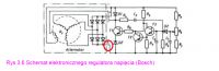 Opel Astra G - Regulator napięcia alternatora - przepływ prądu Opel Astra G - Regulator napięcia alternatora - przepływ prądu