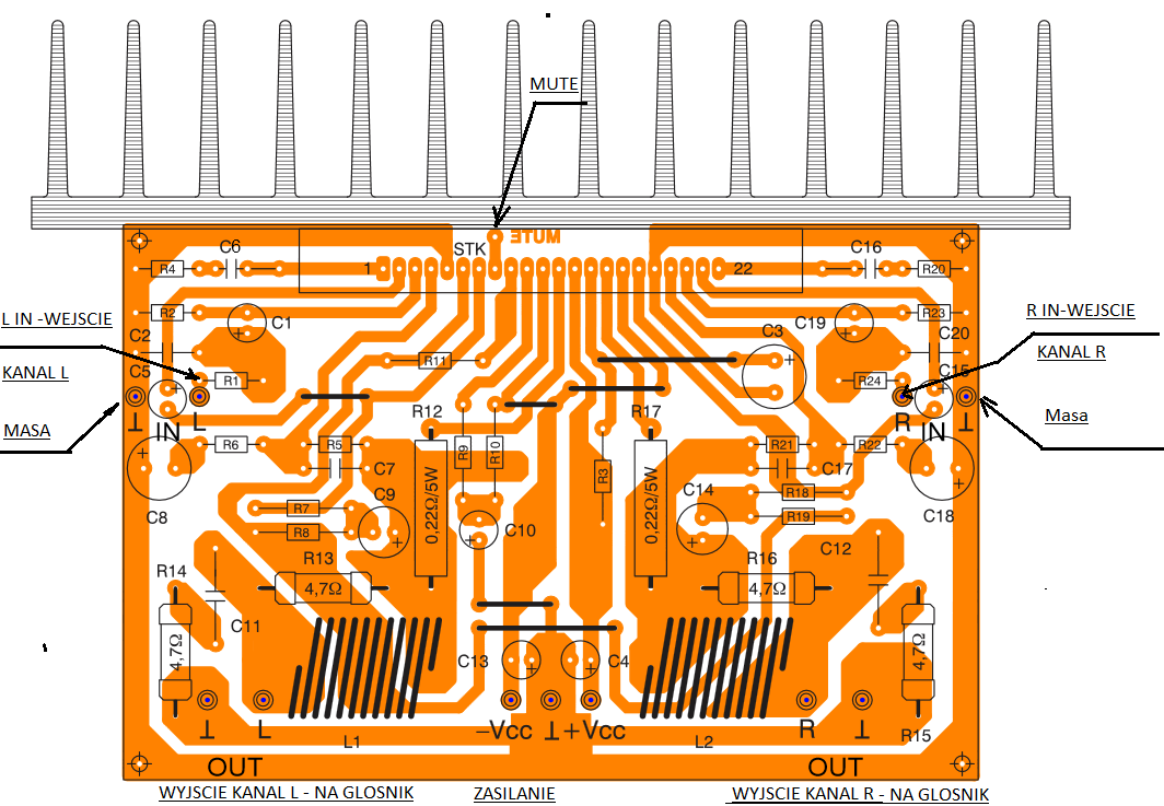 STK4221 II- Opis wyprowadzeń, jak zbudować na tym AMP? Help