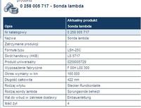 Czy sonda lambda 0 258 003 713 pasuje do Ford Fiesta 1.25 16V 2005?