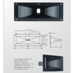 Wymiary i rysunek tuby STX 375×143 mm z danymi technicznymi