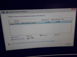 Win 10 instalacja - dysk z pojemnością 0, nie można tworzyć partycji
