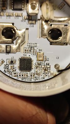 Interior of Device with Z2 ZHU2114 Microcontroller Close-up of a device's interior showing a microcontroller and circuit components.