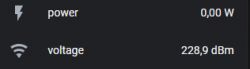 Screenshot of Home Assistant data showing incorrect voltage readings.