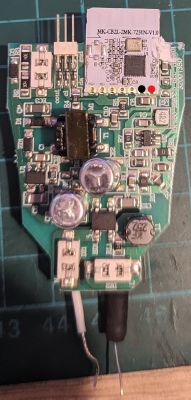 Printed circuit board with MK-CB2L-2MK-7231N-V1.0 electronic module.