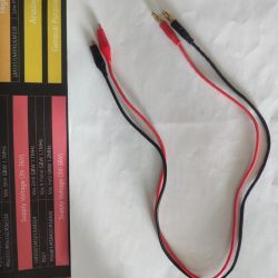 Red and black test wires with banana plugs and alligator clips
