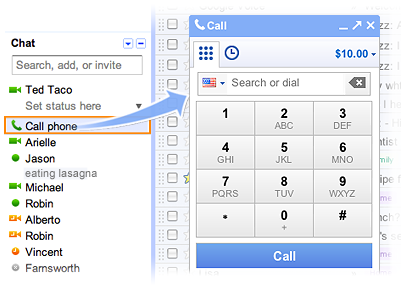 Bezpłatne rozmowy z numerami stacjonarnymi z Gmail do 2012
