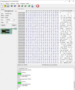 Flash Memory Readout in NeoProgrammer Screenshot of NeoProgrammer displaying flash memory readout.