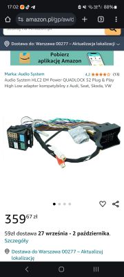 Adapter High Low Audio System HLC2 EM Power QUADLOCK 52 z przewodami i złączami