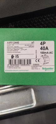 Etykieta wyłącznika różnicowoprądowego Schneider Electric A9R12440, 4P, 40A, 100mA