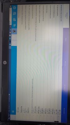 Zrzut ekranu parametrów diagnostycznych silnika na laptopie