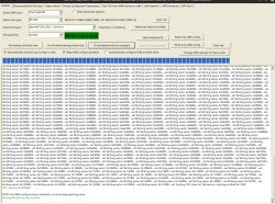 Window of a microcontroller flashing program with the „Write success!” message and detailed memory write log.