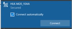Screen to connect to HLK-M20_10AA Wi-Fi network.
