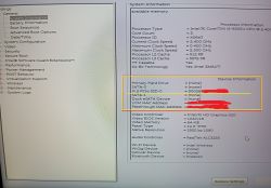 Ekran BIOS laptopa z informacjami o systemie i urządzeniach, w tym zainstalowanym dysku M.2 PCIe SSD.