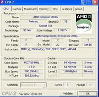AMD Semprom 2600+ 1.61 GHz - Podkręcenie Procesora
