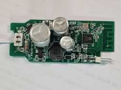 Printed circuit board with various electronic components.