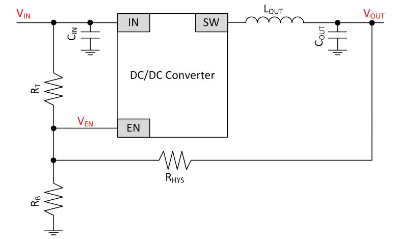 Jak dodać histerezę do wejścia enable przetwornicy DC/DC