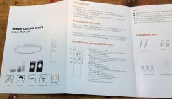 User manual for a smart ceiling light with remote control.