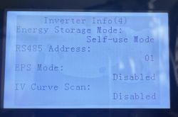 Ekran falownika Sofar Solar z trybem 