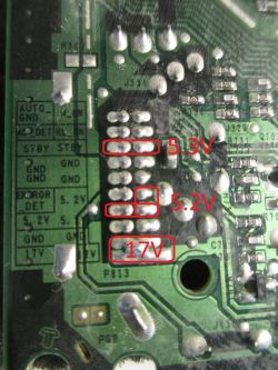 LG 42PA4500 nie startuje, brak 5V na P811, zwarcie na płycie - co robić?