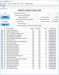SSD ADATA SX930 240 GB - Utrata pojemności, różnice w wolnym miejscu