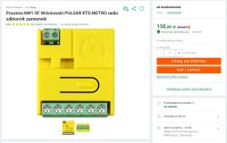 Żółty odbiornik radiowy Proxima NW1 SF z pięcioma złączami śrubowymi.