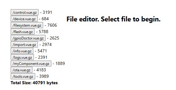 File Upload Interface with Gzip Compression Option in OpenBeken Screenshot showing a web interface for uploading and compressing files on the OpenBeken system using LittleFS.