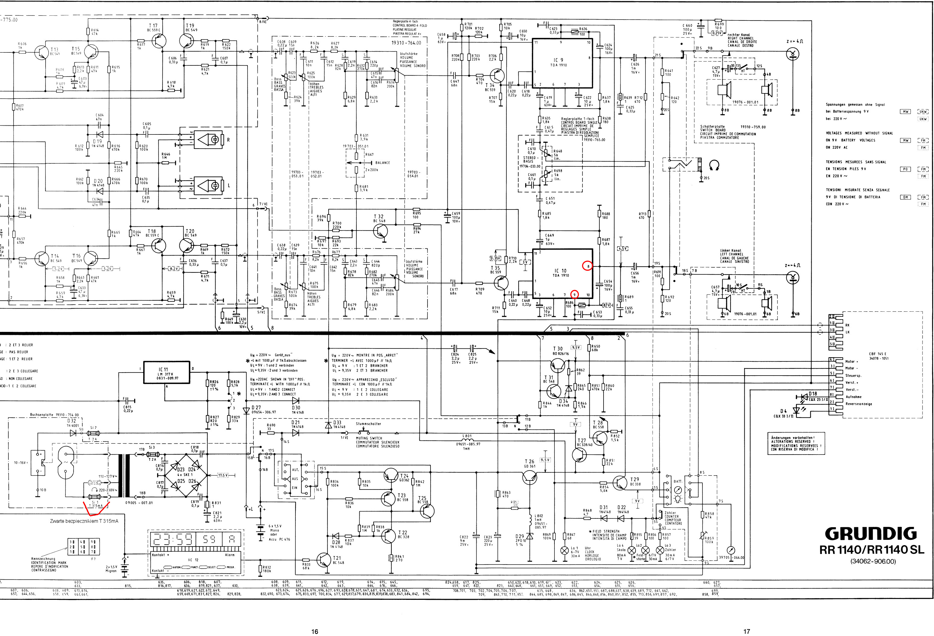 4 Pezzi Per GRUNDIG RR-series RR1040 RR1020 RR940 - Foto 8