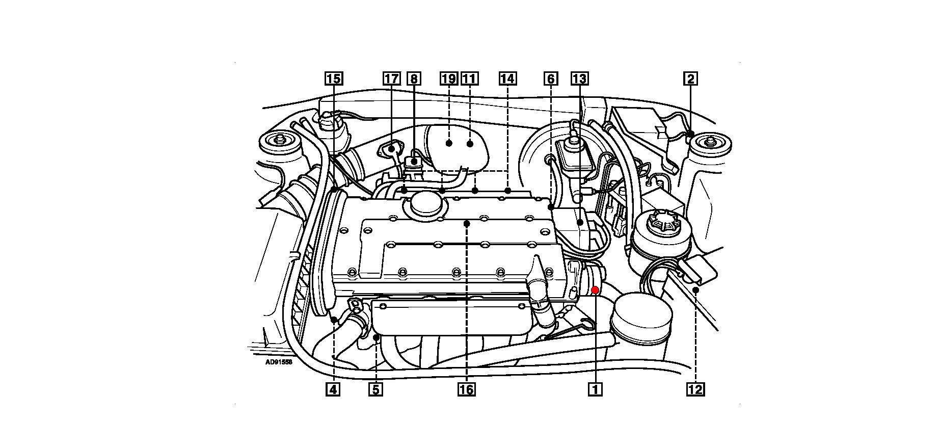 Czujnik położenia wałka rozrządu. Opel Calibra C20XE