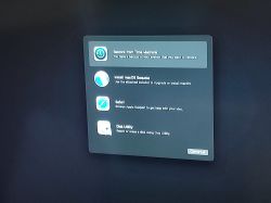 macOS Installation Options macOS installation options screen on a Mac computer.