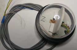 Solar Sensor for Solar Tracker Solar sensor with two phototransistors in a dome-shaped enclosure.