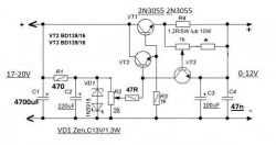 Stabilizator 12V na 2 tranzystorach - czy wartości poprawne