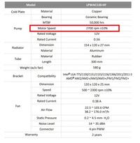 Czy zmiana wentylatora 2300 R.P.M na 1600 R.P.M wpłynie na temperatury chłodzenia wodnego?
